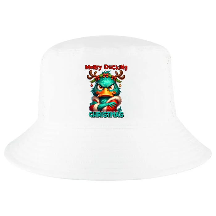 Merry Ducking Funny Sarcastic Grumpy Duck Christmas Cool Comfort Performance Bucket Hat