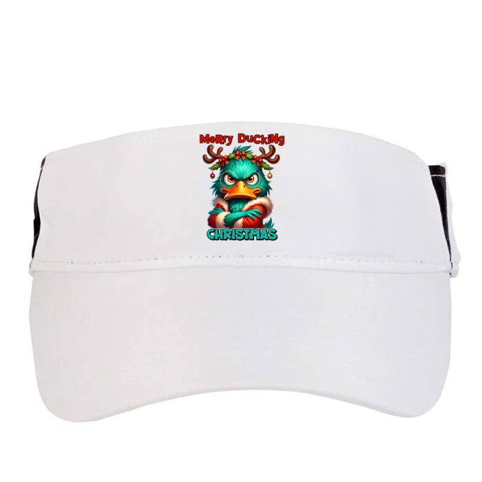 Merry Ducking Funny Sarcastic Grumpy Duck Christmas Adult Drive Performance Visor