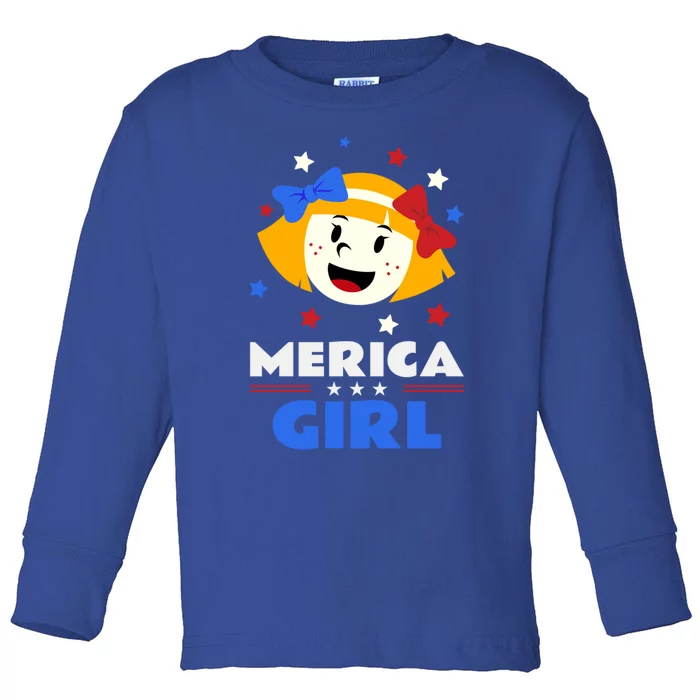 Merica Design For 4 July Gift Toddler Long Sleeve Shirt