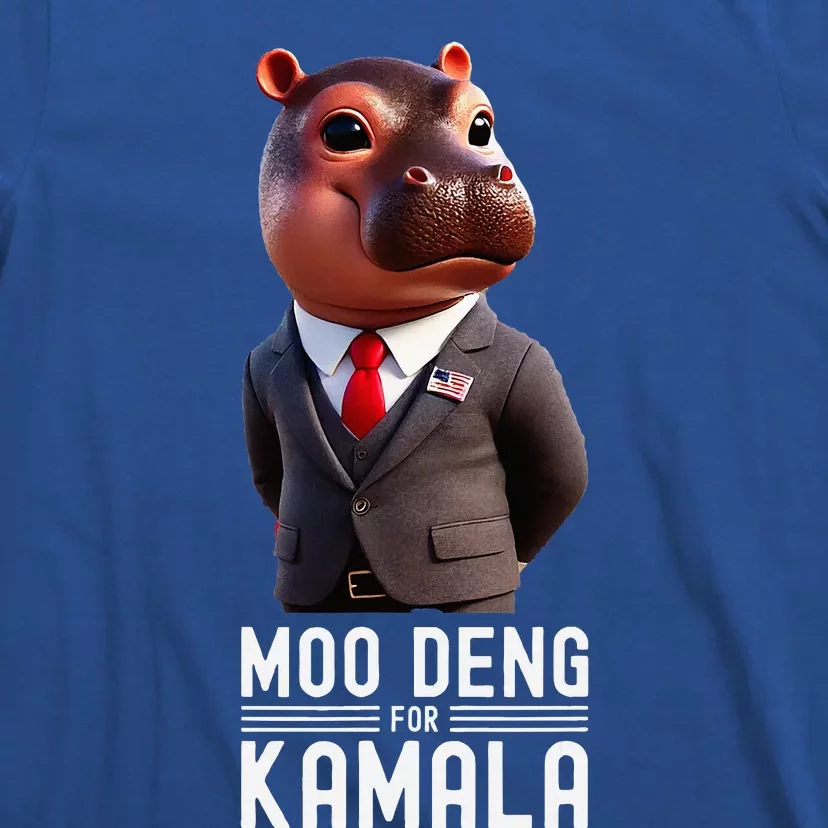 Moo Deng For Kamala Harris 2024 President Baby Pygmy Hippo T-Shirt