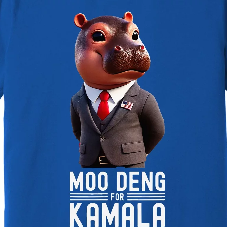 Moo Deng For Kamala Harris 2024 President Baby Pygmy Hippo Premium T-Shirt