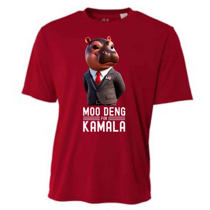 Moo Deng For Kamala Harris 2024 President Baby Pygmy Hippo Cooling Performance Crew T-Shirt