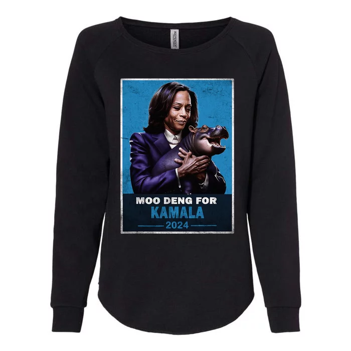 Moo Deng For Kamala Harris 2024 Womens California Wash Sweatshirt