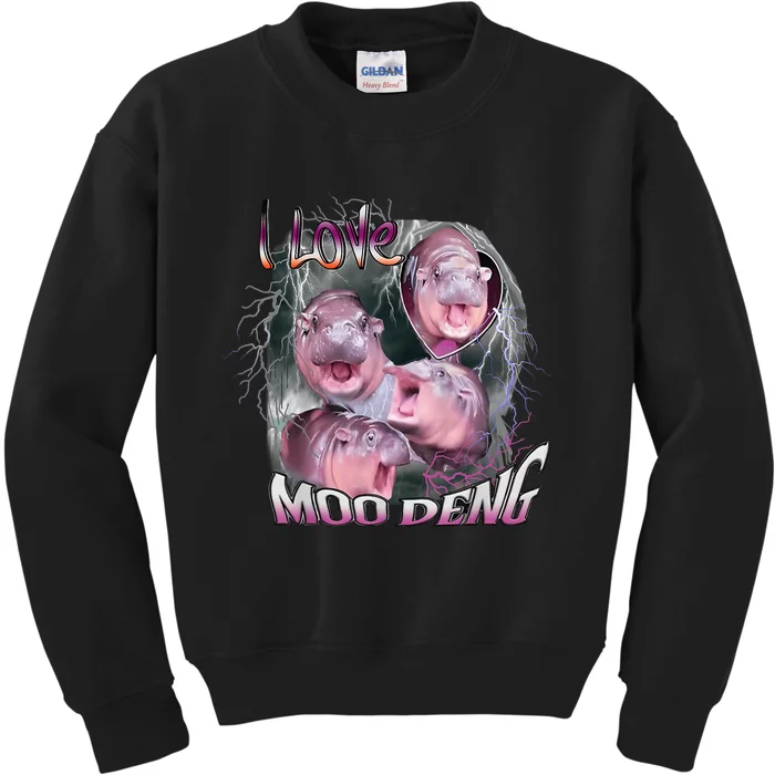 Moo Dang Funny Dwarf Baby Hippo In The Zoo Kids Sweatshirt