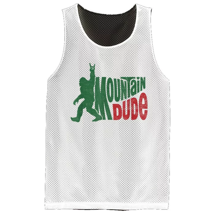 Mountain Dude Funny Bigfoot Sasquatch Hiking Gift Mesh Reversible Basketball Jersey Tank