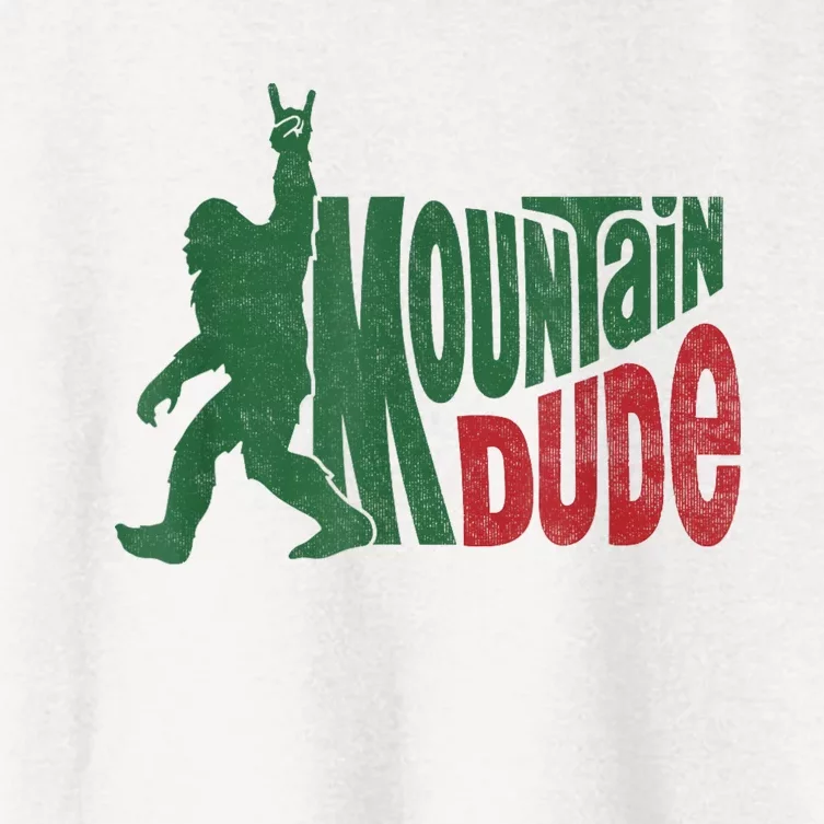 Mountain Dude Funny Bigfoot Sasquatch Hiking Gift Women's Crop Top Tee