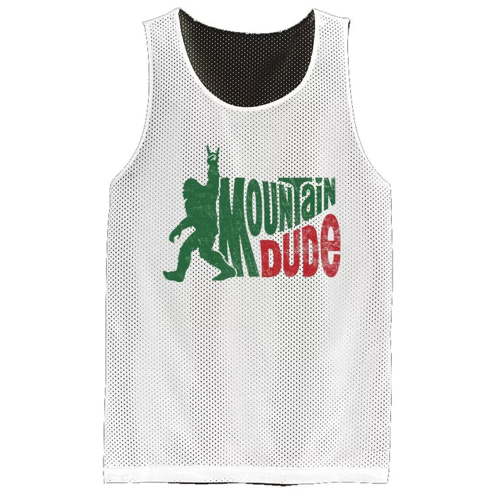 Mountain Dude Funny Bigfoot Sasquatch Hiking Gift Mesh Reversible Basketball Jersey Tank