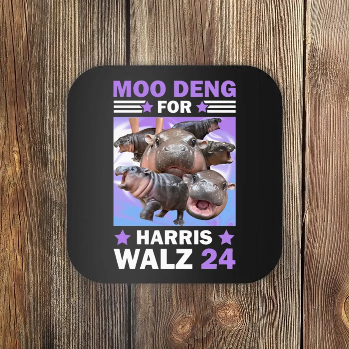 Moo Deng For Harris Walz 2024 Coaster