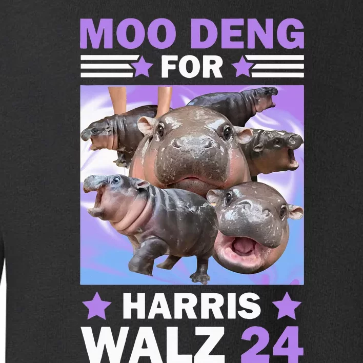 Moo Deng For Harris Walz 2024 Toddler Sweatshirt