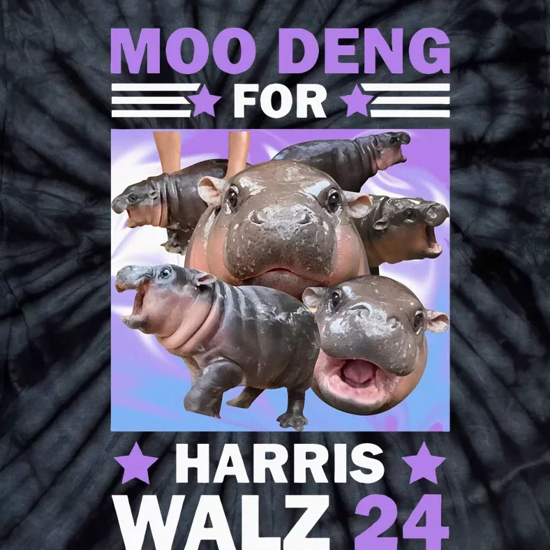 Moo Deng For Harris Walz 2024 Tie-Dye T-Shirt