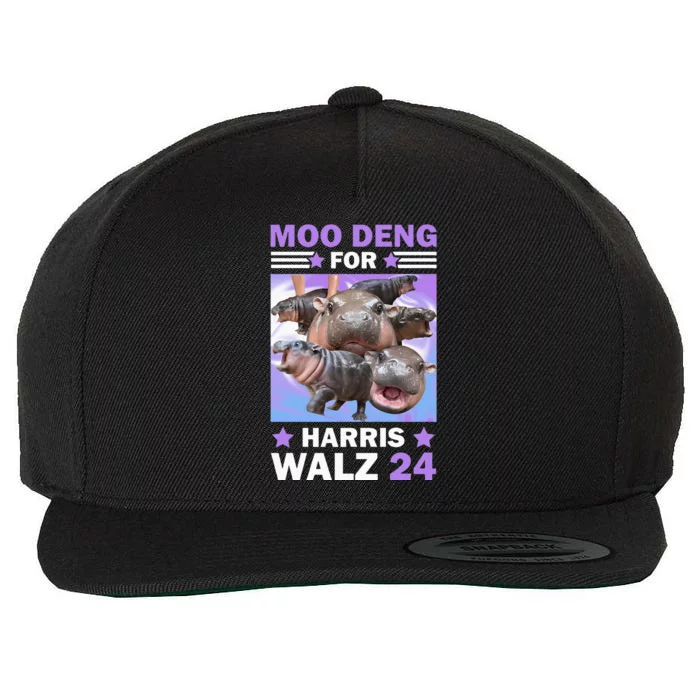 Moo Deng For Harris Walz 2024 Wool Snapback Cap