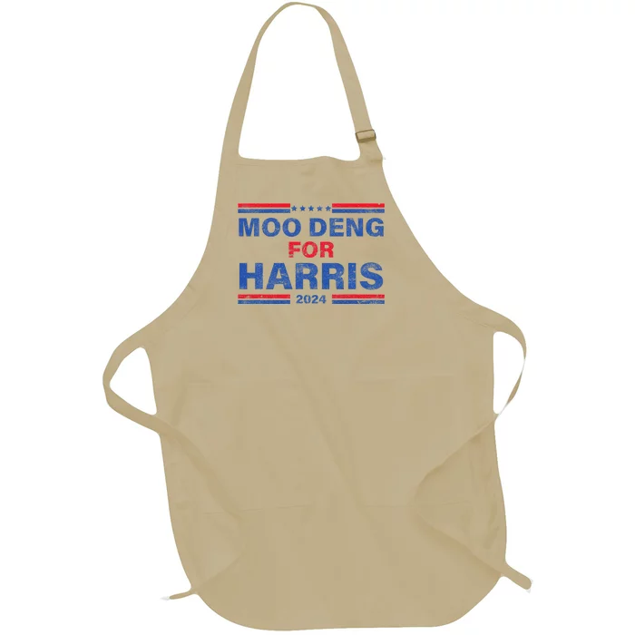 Moo Deng For Harris Kamala Harris Supporter Full-Length Apron With Pocket