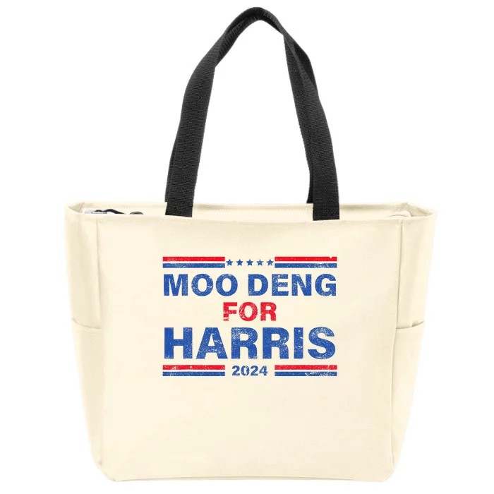 Moo Deng For Harris Kamala Harris Supporter Zip Tote Bag