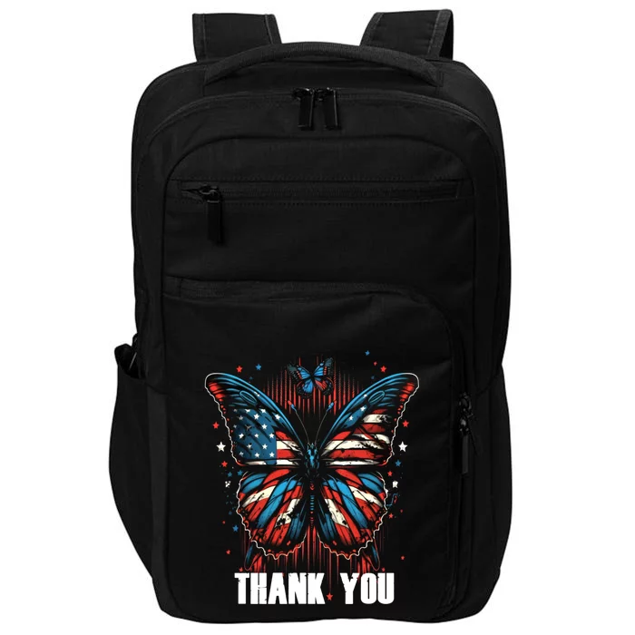 Memorial Day Fallen Veteran Military Butterfly Usa American Great Gift Impact Tech Backpack