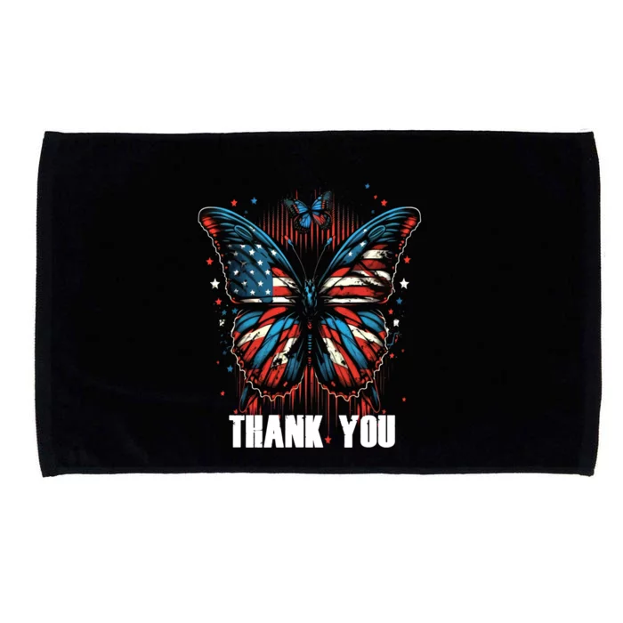 Memorial Day Fallen Veteran Military Butterfly Usa American Great Gift Microfiber Hand Towel