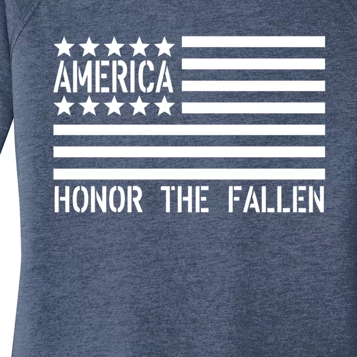 Memorial Day Funny Gift Honor The Fallen Military 4th Of July Gift Women's Perfect Tri Tunic Long Sleeve Shirt