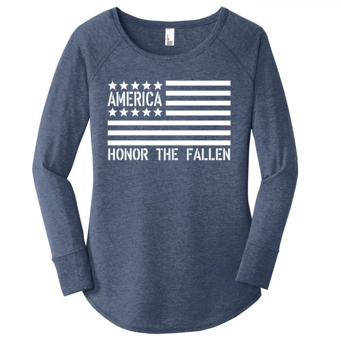 Memorial Day Funny Gift Honor The Fallen Military 4th Of July Gift Women's Perfect Tri Tunic Long Sleeve Shirt