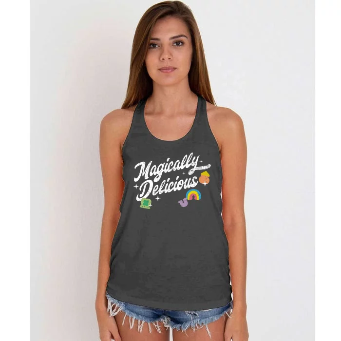 Magically Delicious Funny St PatrickS Day Women's Knotted Racerback Tank