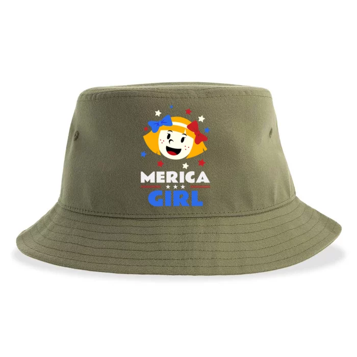 Merica Design For 4 July Meaningful Gift Sustainable Bucket Hat