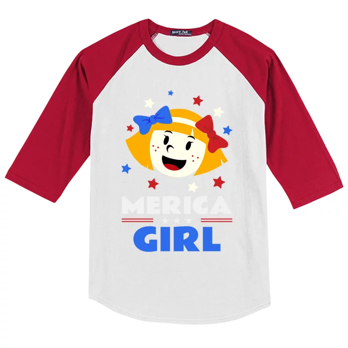 Merica Design For 4 July Meaningful Gift Kids Colorblock Raglan Jersey