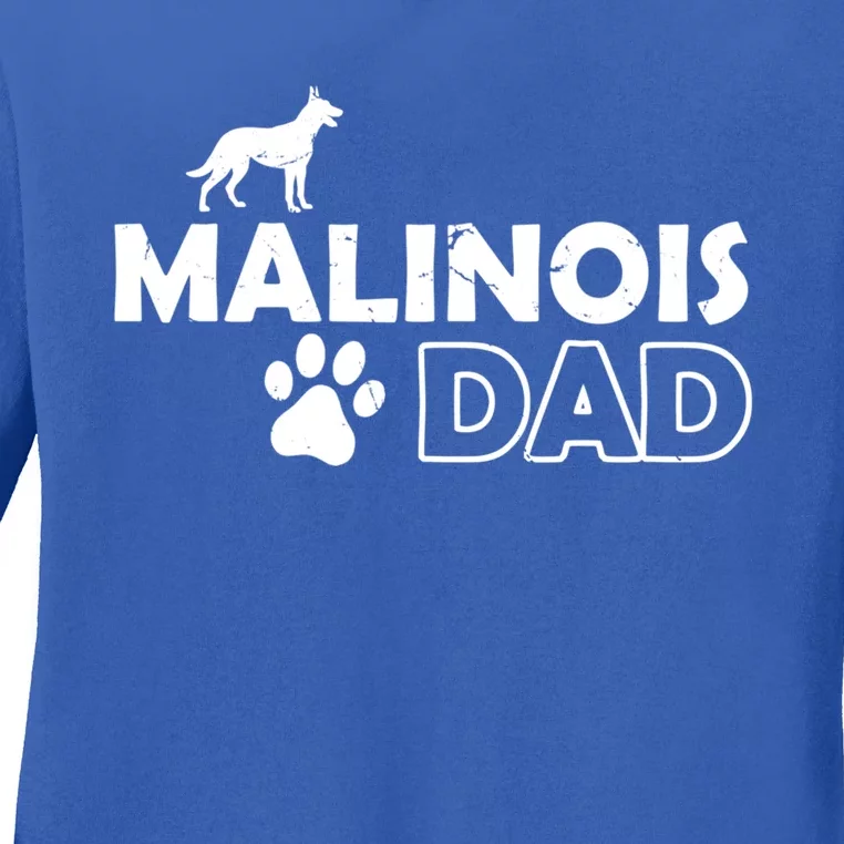 Malinois Dad Funny Cute Dog Owner Adopt Rescue Fathers Day Great Gift Ladies Long Sleeve Shirt