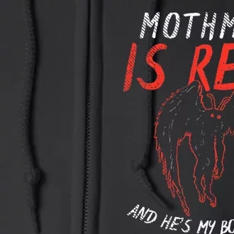 Mothman Design For Cryptid Lover Mothman Is My Boyfriend Full Zip Hoodie