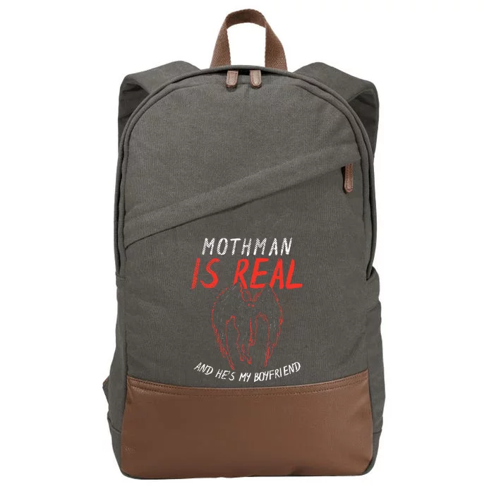 Mothman Design For Cryptid Lover Mothman Is My Boyfriend Cotton Canvas Backpack