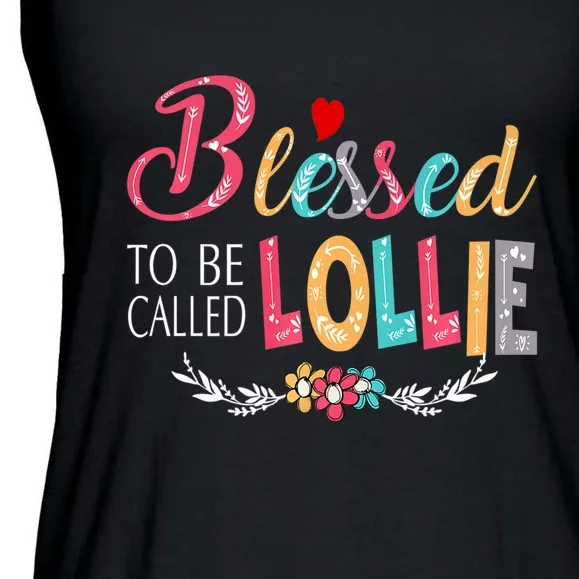 Mothers Day Gift Blessed To Be Called Lollie Ladies Essential Flowy Tank