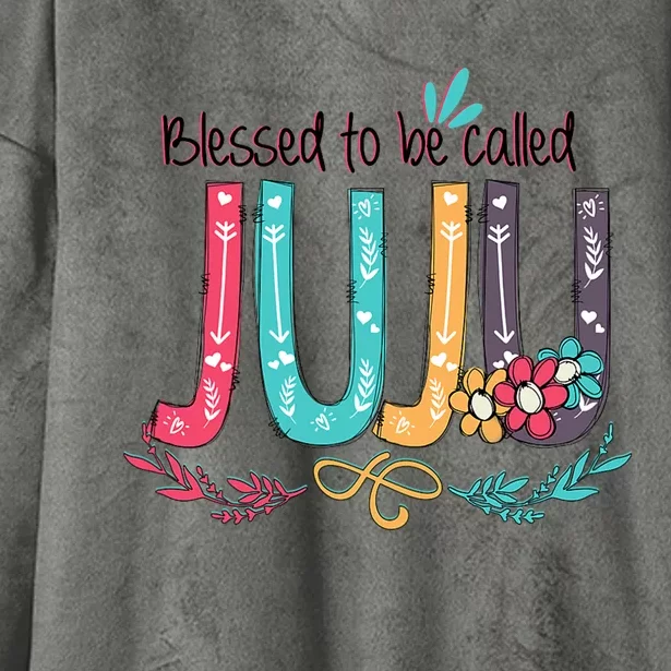 Mothers Day Gift Blessed To Be Called Juju Hooded Wearable Blanket