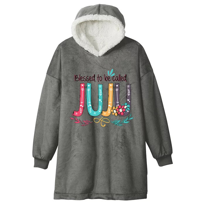 Mothers Day Gift Blessed To Be Called Juju Hooded Wearable Blanket