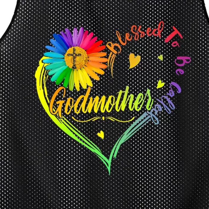 Mothers Day Gift Blessed To Be Called Godmother Mesh Reversible Basketball Jersey Tank