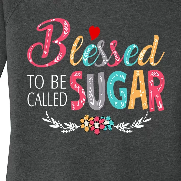 Mothers Day Gift Blessed To Be Called Sugar Women's Perfect Tri Tunic Long Sleeve Shirt