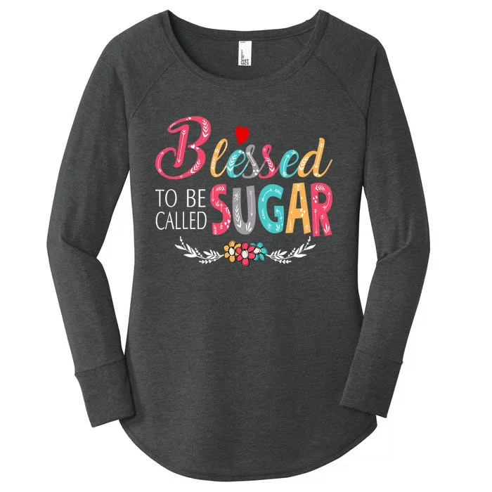 Mothers Day Gift Blessed To Be Called Sugar Women's Perfect Tri Tunic Long Sleeve Shirt