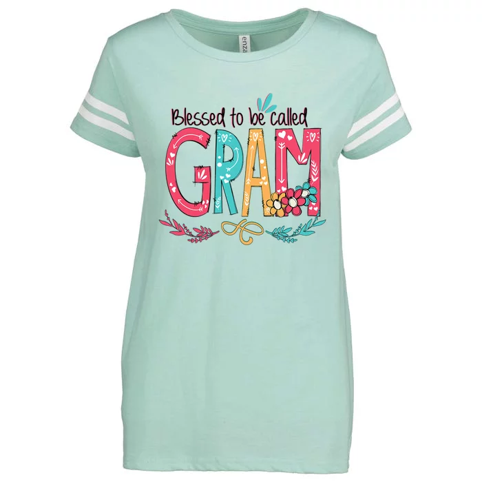 Mothers Day Gift Blessed To Be Called Gram Enza Ladies Jersey Football T-Shirt