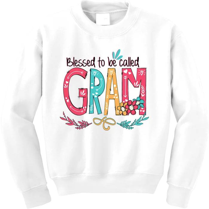 Mothers Day Gift Blessed To Be Called Gram Kids Sweatshirt