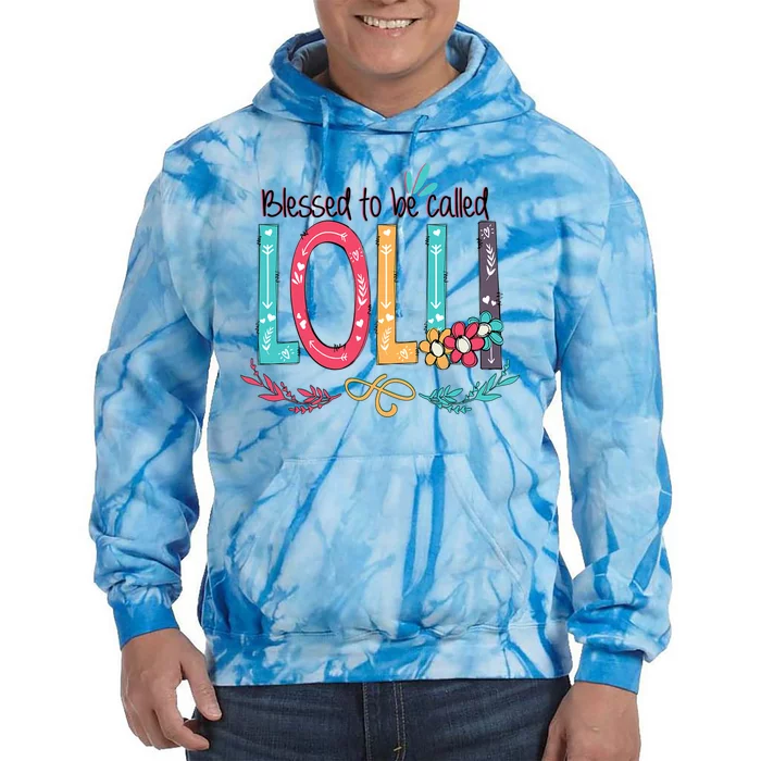 Mothers Day Gift Blessed To Be Called Lolli Tie Dye Hoodie