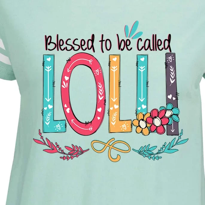 Mothers Day Gift Blessed To Be Called Lolli Enza Ladies Jersey Football T-Shirt