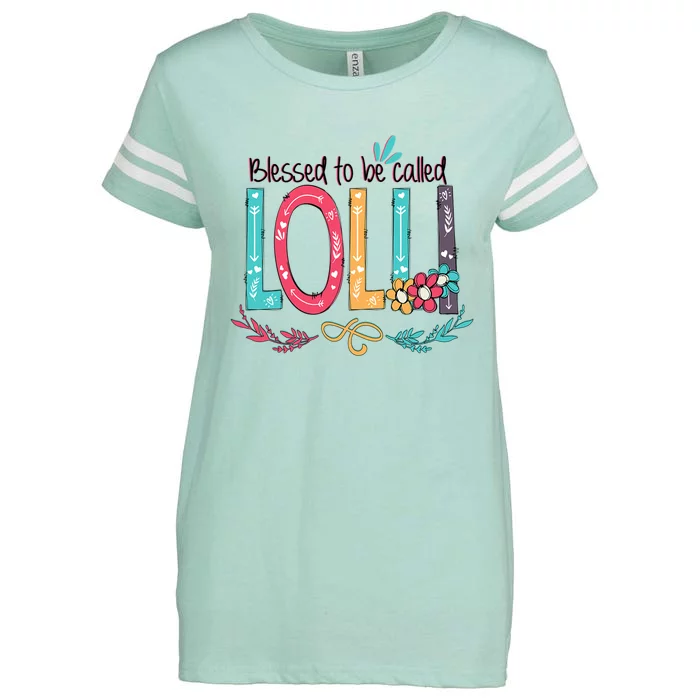 Mothers Day Gift Blessed To Be Called Lolli Enza Ladies Jersey Football T-Shirt