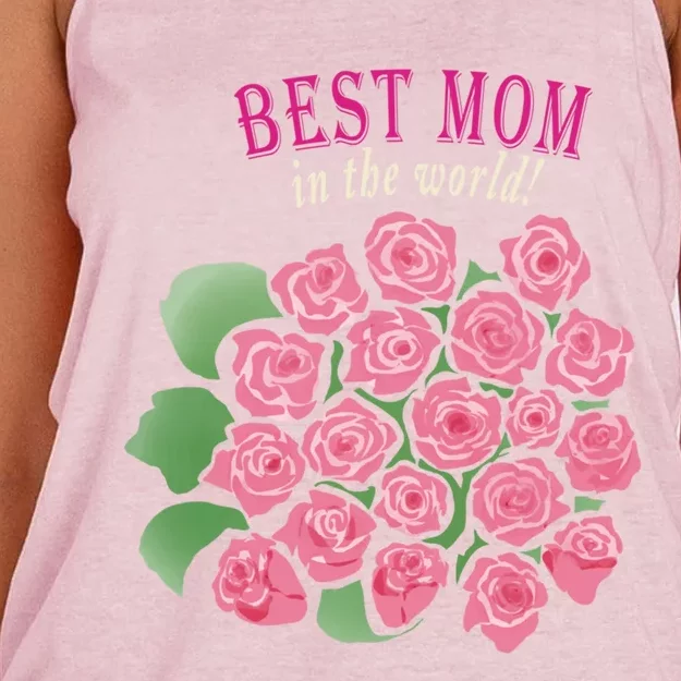 Mothers Day Gift Best Mom In The World Cute Gift Women's Knotted Racerback Tank