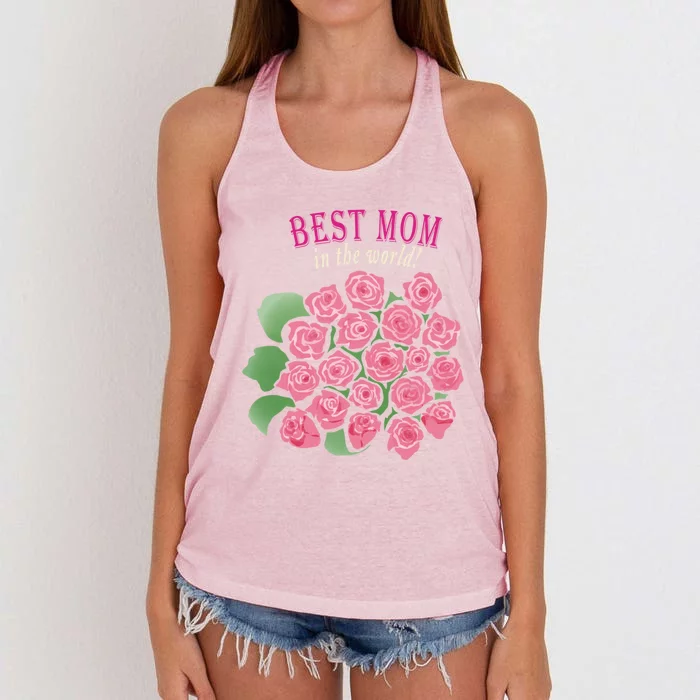 Mothers Day Gift Best Mom In The World Cute Gift Women's Knotted Racerback Tank