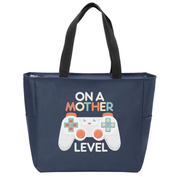 Mothers Day Gamer Mom Gaming On A Mother Level Up Zip Tote Bag