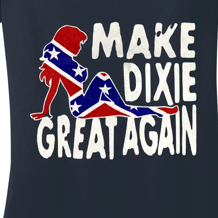 Make Dixie Great Again Civil War Flag Women's V-Neck T-Shirt