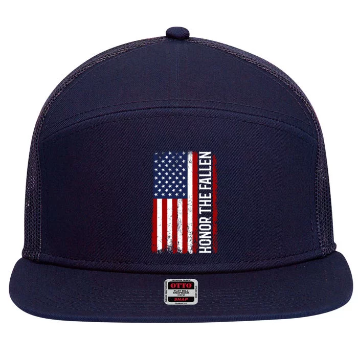 Memorial Day Great Gift Honor And Remember The Fallen Gift 7 Panel Mesh Trucker Snapback Hat