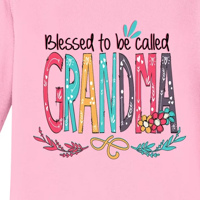 Mothers Day Gift Blessed To Be Called Grandma Baby Long Sleeve Bodysuit