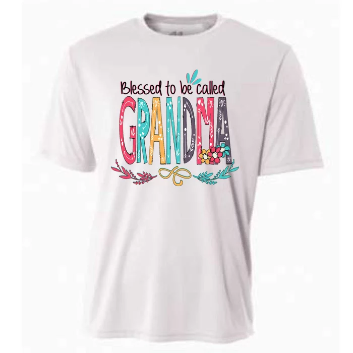 Mothers Day Gift Blessed To Be Called Grandma Cooling Performance Crew T-Shirt