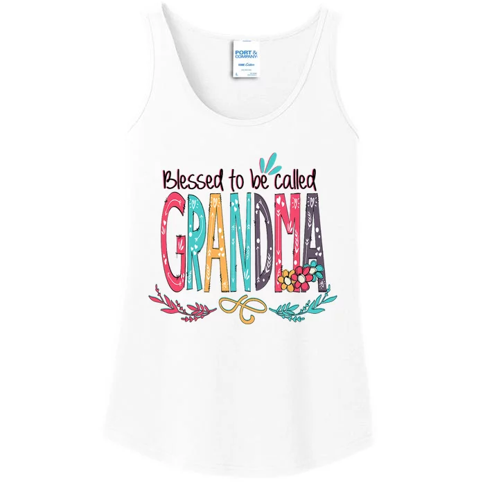 Mothers Day Gift Blessed To Be Called Grandma Ladies Essential Tank