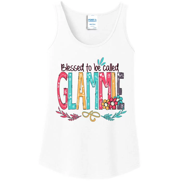 Mothers Day Gift Blessed To Be Called Glammie Ladies Essential Tank