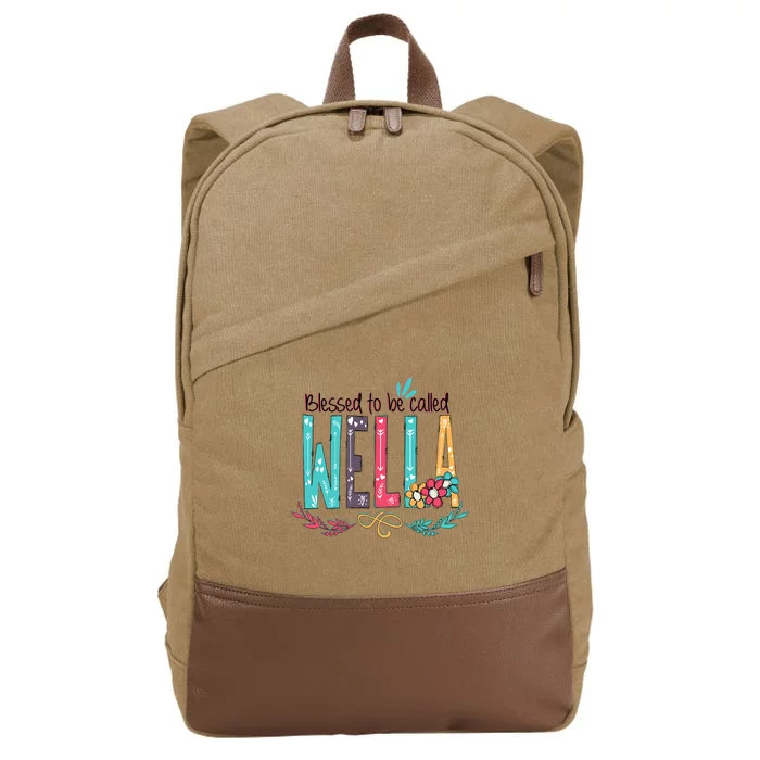 Mothers Day Gift Blessed To Be Called Wella Cotton Canvas Backpack