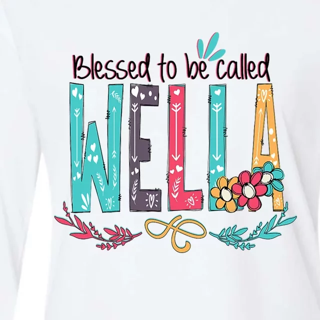 Mothers Day Gift Blessed To Be Called Wella Womens Cotton Relaxed Long Sleeve T-Shirt