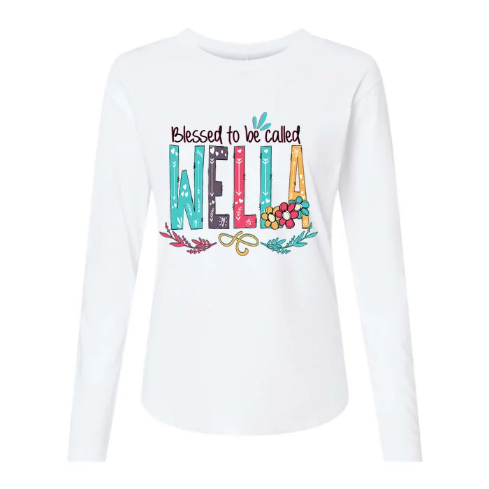 Mothers Day Gift Blessed To Be Called Wella Womens Cotton Relaxed Long Sleeve T-Shirt